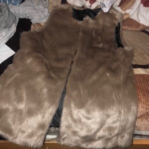 Taupe Faux Fur Vest